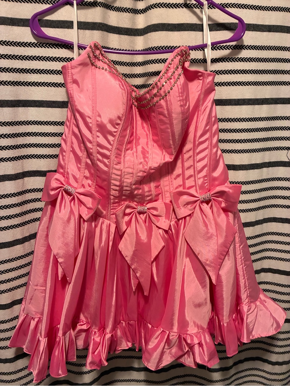Sherri Hill look a like Pink Bow Dress Altered to fit approximately size 10